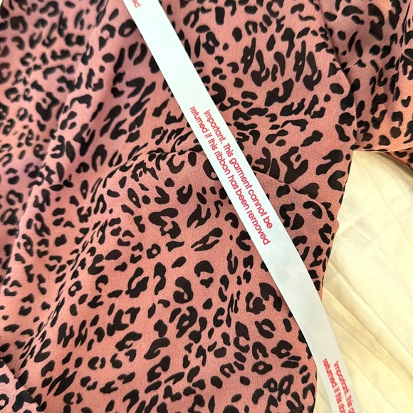 Pink Leopard Wrap Dress Missguided - Picture 3 of 5